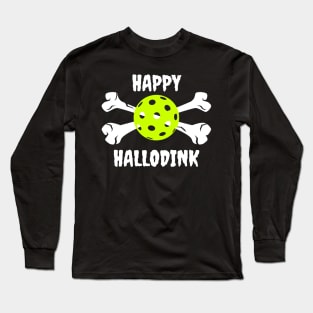 Halloween Pickleball Hallodink Funny Pickleball Long Sleeve T-Shirt